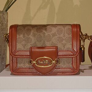 Coach Tan and Brown Shoulder Bag